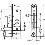 Einstemmzunge mit Schlieblech, DM 13 mm, eckig, Stahl verzinkt