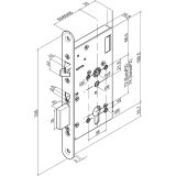 Elektro-Sicherheitsschloss EL 560, DM 60, Stulp 20 x 235 mm, Edelstahl