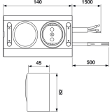 Energie-Box 2 230 V, mit Schalter und 1 Steckdose