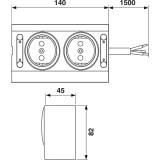 Energie-Box 3 230 V, mit 2 Steckdosen