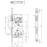 Einstemmschloss GEGE ergo Keilbart, DM 50, Stahl verzinkt silberfrbig