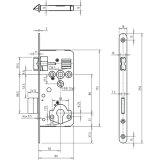 Einstemmschloss GEGE ergo PZ, DM 50, Stahl verzinkt silberfrbig