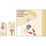 HETTICH VB 35 D Exzenter-Verbindungsbeschlag, Bohr 20, Plattenst. 19, vern.