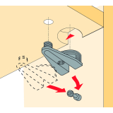 HETTICH VB 19/21 Exzenter-Verbindungsbeschlag, 19-20 mm Fachb, Bohr 30+10
