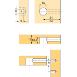 HETTICH RASTEX 15 Exzenter mit Abdeckrand, Bohr 15, Plattenst. 19