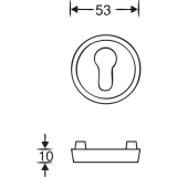 FSB SH-Zylinderrosette 73 7393,  62 mm, Hhe 15 mm, Edelstahl feinmatt