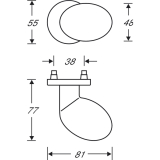 FSB Trknopf 23 0829 - auf Ros.,  50 mm fest 55 mm, silber elox.