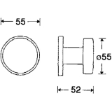 FSB Trknopf 23 0829 - auf Ros.,  50 mm fest 55 mm, silber elox.
