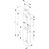Einbauriegel mit Totpunktstellung, ohne Stulp, Innengewinde M 10, Stahl verzinkt