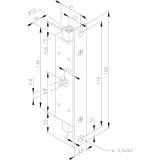 Einbauriegel mit Stulp 196 x 24 x 3 mm, Innengewinde M 10, DM 23, Stahl verzinkt