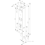 Einbauriegel sperrbar PZ o. Riegel, DM 21, Stulp 250 x 24 x 3 mm, Stahl verzinkt