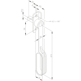 Schlaufenhebel f�r Tortreibriegel, 240 mm, VK 12 x 34 mm, Stahl verzinkt