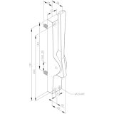 Trtreibriegel aufliegend reibungsfrei, Stange  10 mm, Hub 20 mm, silber elox.