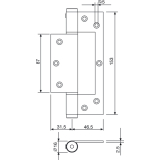 Federband ST 150 dreiteilig, Bandhhe 153 mm, Rollen  16 mm, Edelstahl