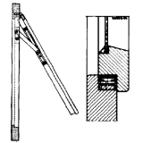 Fensterfeststeller verdeckt liegend, m. Einhngeplatte, Stahl gelb passiviert