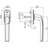 ROTO Fenstergriff SAMBA - verdeckt geschr., VK 7 x 37 mm, Alu Titan matt