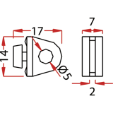 Alufa-Feststeller f�r Liftschleuse, Kunststoff wei�