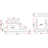 Fhrungsleistenset fr Sockellade Lnge 470 mm, Aluminium
