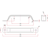 Falttorgriff, 205 mm, Stahl verzinkt