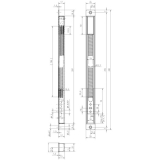 Kabelbergang GU verdeckt-rund, 346 x 20 x 18 mm, Edelstahl