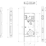 Magnetfallenschloss Cludo PZ,DM50,VK8,5mm m. 4-fach verstellbarem Schlieblech