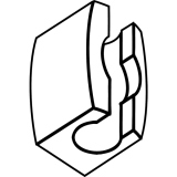 Stangenfhrung fr Schubstange OL 90 N, Kunststoff wei