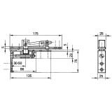 Zapfenband GEZE Modell B f. Pendeltren m. Trschiene, Stahl blank