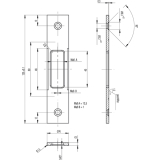 Schlieblech f. MFV Secury 2-flg. Flach 24 x 3 x 120 mm Zusatzfalle, Edelstahl