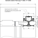 GU-937/934 HS Fhrungsschienen-Set oben P1850, L=6700 mm, silber eloxiert