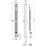 Kabel�bergang GU verdeckt-rund, 346 x 20 x 18 mm, Edelstahl