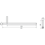 Garderobenstange Mut Breite 251 mm, Hhe 60 mm, Edelstahl fein geschliffen