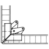 Gehrungsscharnier mit Gehrungsschnitt 45�, Zamak/Stahl vern.