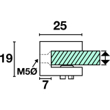 Glastablar-Klemmtrger Zylinder B, Glasstrke 8-10 mm, Messing verchromt matt