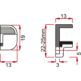 Glasbodentrger Alfa Stop zum Anschrauben, Glas 6/8/10 mm,vernickelt,VPE 100 ST