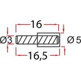 Glasbodentrger Claudia zum Stecken, Bohr  3 mm, vernickelt, VPE 100 ST