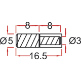 Glasbodentrger Claudia zum Stecken, Bohr  5 mm, vernickelt, VPE 100 ST