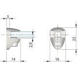 Glasbodentrger Cobra zum Anschrauben, Glas 5-6 mm, vernickelt, VPE 100 ST