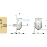 Glasbodentrger Peki zum Stecken, Bohr  5 mm, vernickelt, VPE 100 ST