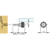Glasbodentrger Petra zum Stecken, Bohr  5 mm, vernickelt, VPE 100 ST
