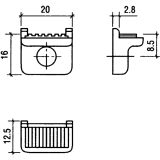 Glasbodentrger Pull zum Anschrauben, Glas 5-8 mm, vernickelt,VPE 100 ST