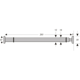 Glastablartrger Verona - Edelstahl,  12 mm, Lnge 200 mm, Edelstahl rostfrei