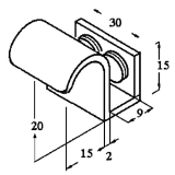 403 Glast�rgriff f�r Glasst�rke 6-8mm; Messing verchromt matt