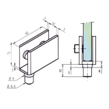 Glast�rscharnier FZ 4-8 Messing verchromt matt