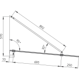 Glasvordachbeschlagset AL-Sky Light 1000, Edelstahl
