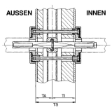 Drckerstift geteilt, 140 mm, VK abgesetzt von 9 auf 8 mm, ungeprft