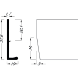 Griffleiste Alhena Lnge 2500 mm, fix, Aluminium natur eloxiert