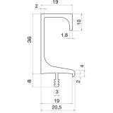 Griffleiste Aithra L�nge 2500 mm, abl�ngbar, Aluminium natur eloxiert