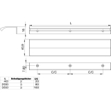 Griffleiste Edge Straight LA 2 x 80 mm, Lnge 200 mm, Aluminium Edelstahl Effekt