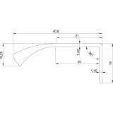 Griffleiste Edge Straight LA 2 x 80 mm, Lnge 200 mm, Aluminium Edelstahl Effekt