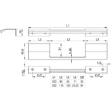 Griffleiste Edge Urban LA 2 x 64 mm, L�nge 350 mm, Aluminium Edelstahl Effekt